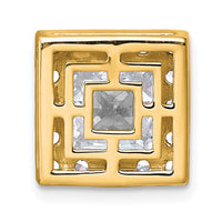 14k 3 1/4ct Cert Lab Grown Diamond VS+ F+ Princess Comp Halo Chain Slide