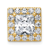 14k 3 1/4ct Cert Lab Grown Diamond VS+ F+ Princess Comp Halo Chain Slide