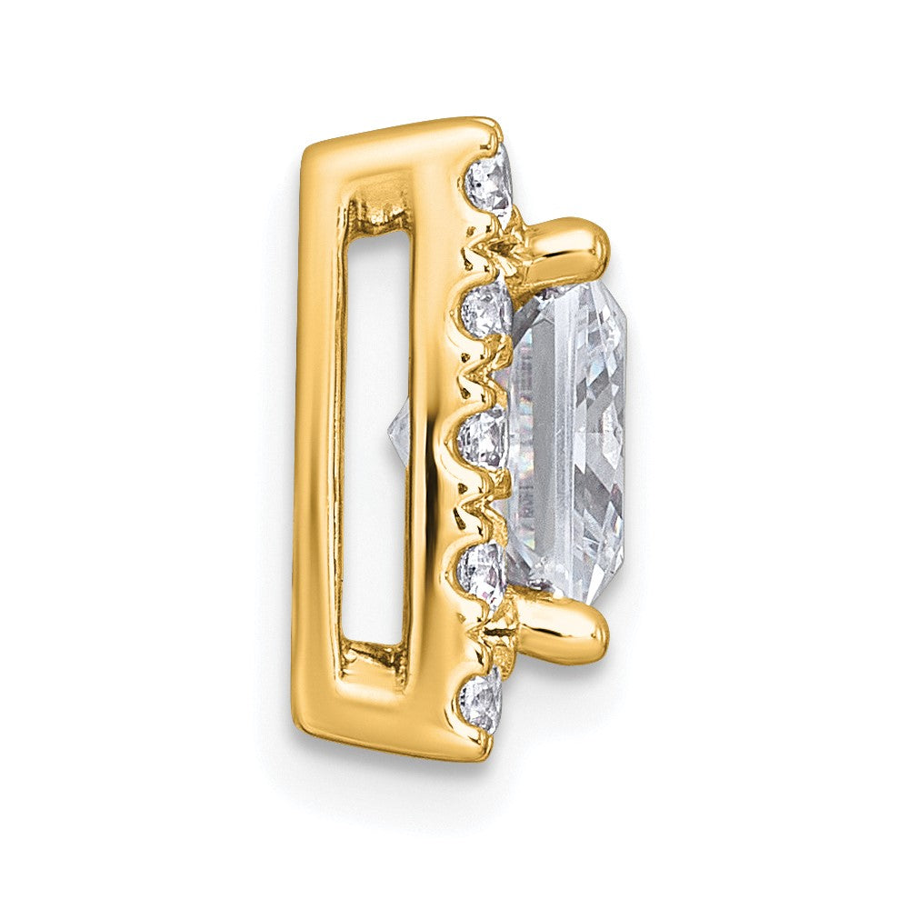 14k 3 3/4ct Lab Grown Diamond VS+ F+ Princess Comp Halo Chain Slide