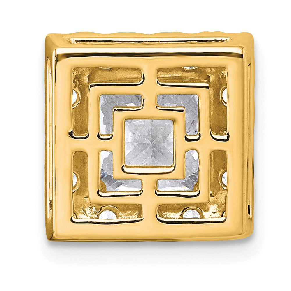 14k 3 3/4ct Lab Grown Diamond VS+ F+ Princess Comp Halo Chain Slide