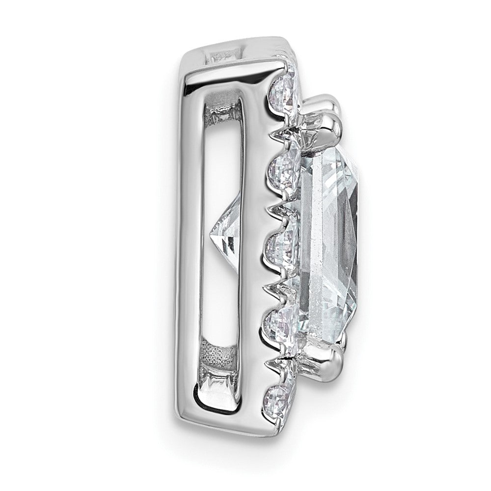 14kw 5 1/8ct Cert Lab Grown Diamond VS+ F+ Princess Comp Halo Chain Slide