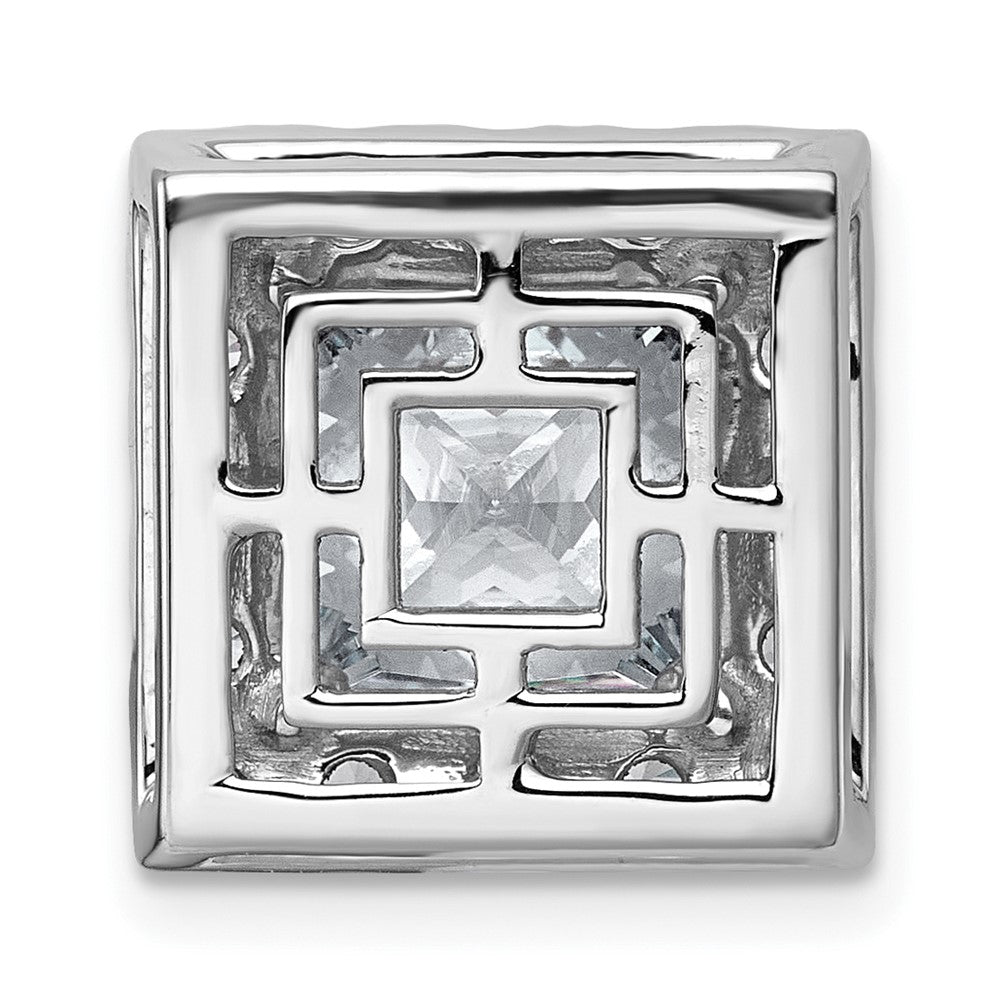 14kw 5 1/8ct Cert Lab Grown Diamond VS+ F+ Princess Comp Halo Chain Slide