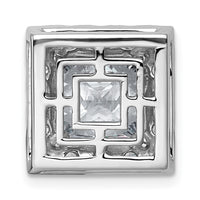 14kw 5 1/8ct Cert Lab Grown Diamond VS+ F+ Princess Comp Halo Chain Slide