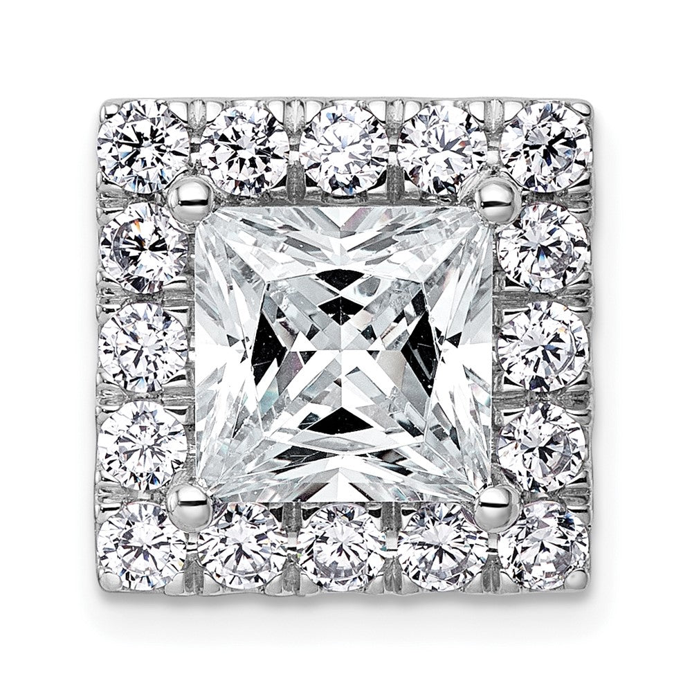 14kw 5 1/8ct Cert Lab Grown Diamond VS+ F+ Princess Comp Halo Chain Slide