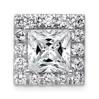 14kw 5 1/8ct Cert Lab Grown Diamond VS+ F+ Princess Comp Halo Chain Slide