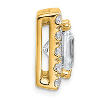 14k 5 1/8ct Cert Lab Grown Diamond VS+ F+ Princess Comp Halo Chain Slide