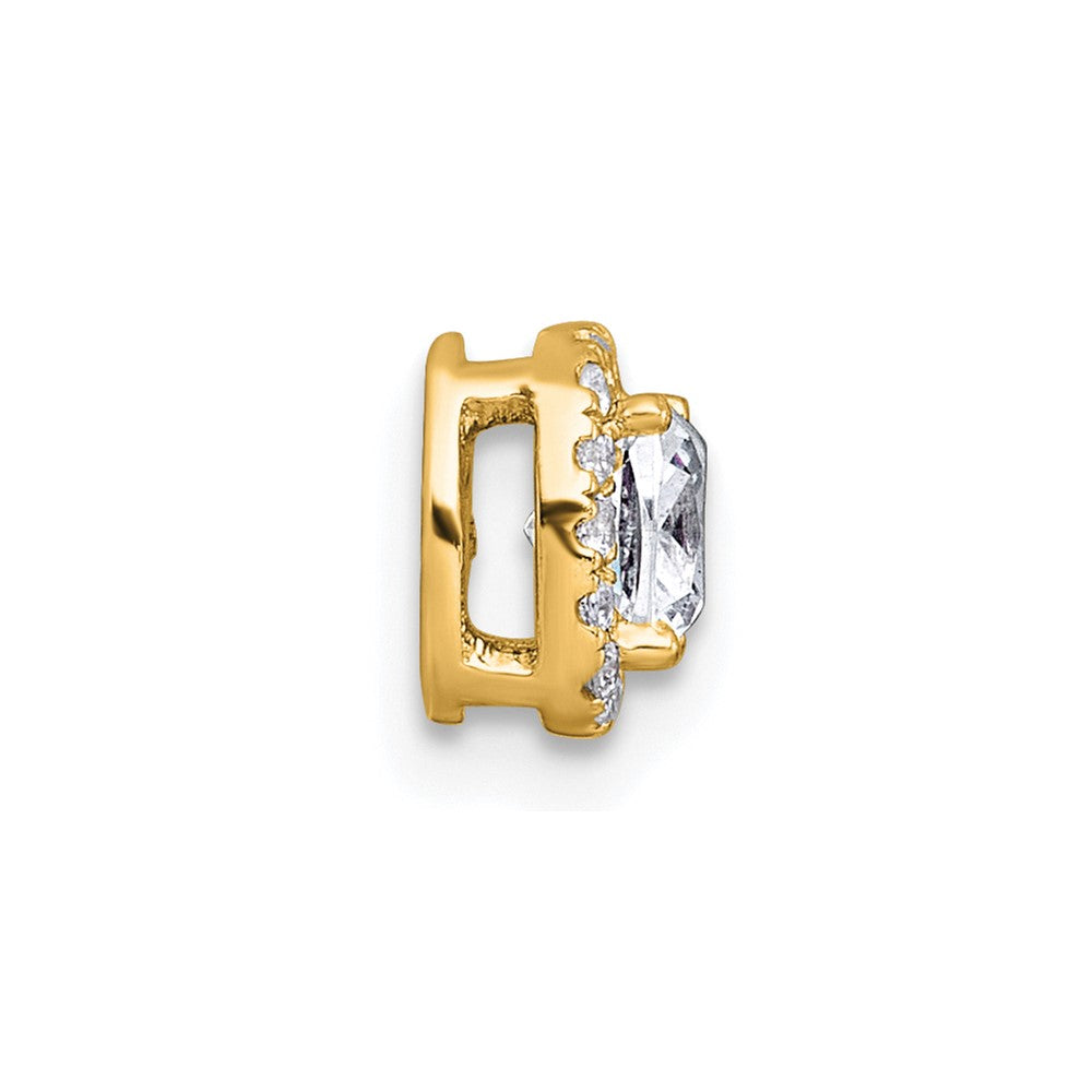 14k 1/2ct Lab Grown Diamond VS+ F+ Cushion Complete Halo Chain Slide