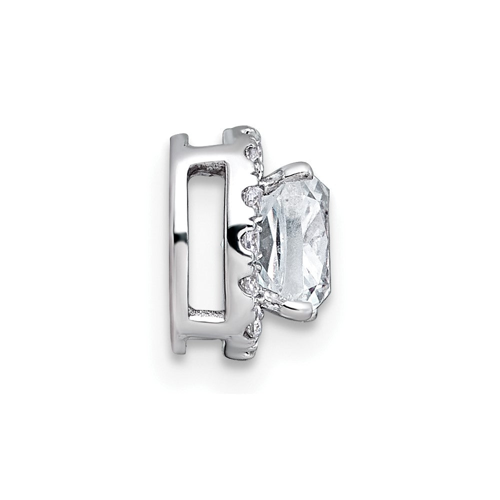 14kw 1 1/6ct Lab Grown Diamond VS+ F+ Cushion Comp Halo Chain Slide