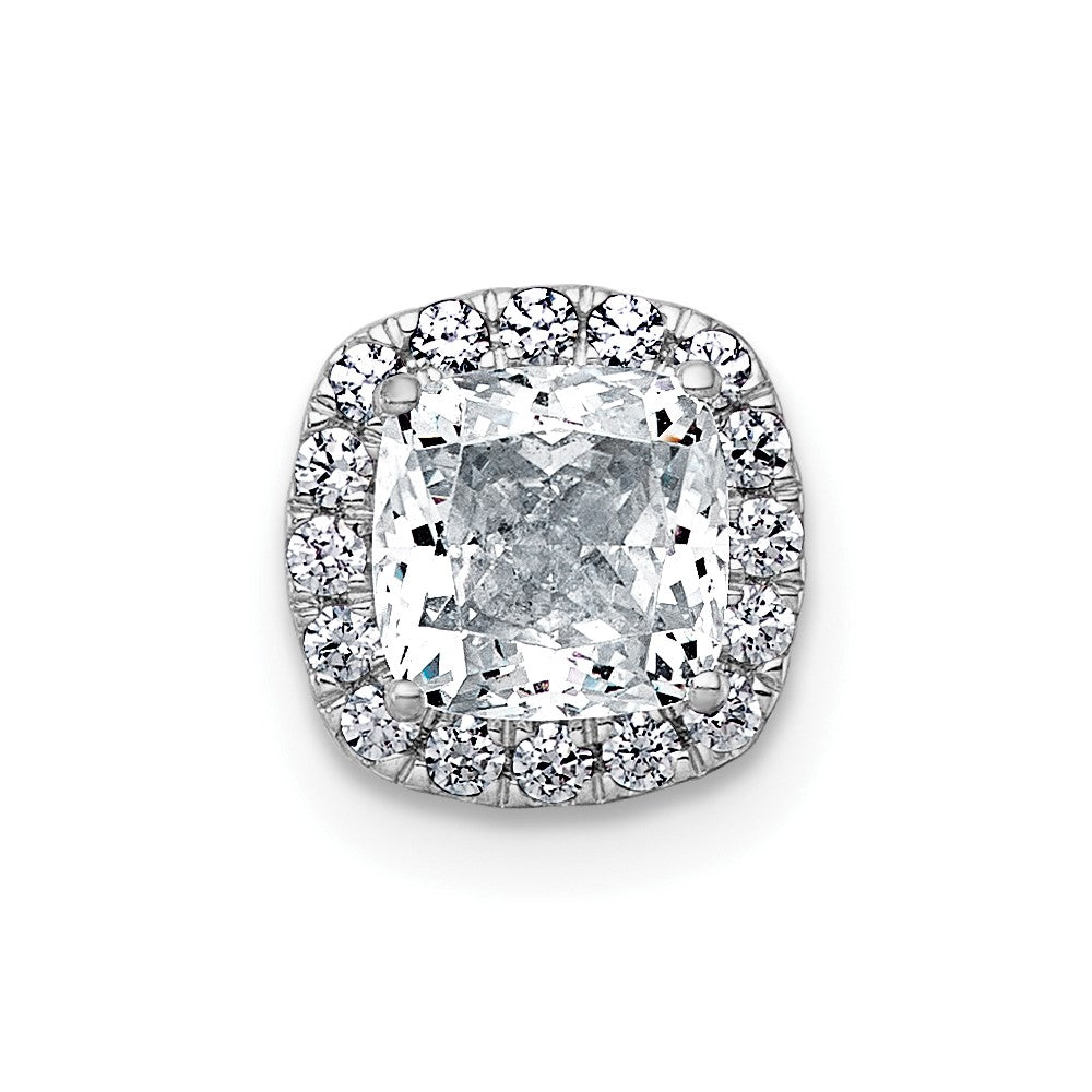 14kw 1 1/6ct Lab Grown Diamond VS+ F+ Cushion Comp Halo Chain Slide