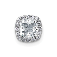 14kw 1 1/6ct Lab Grown Diamond VS+ F+ Cushion Comp Halo Chain Slide
