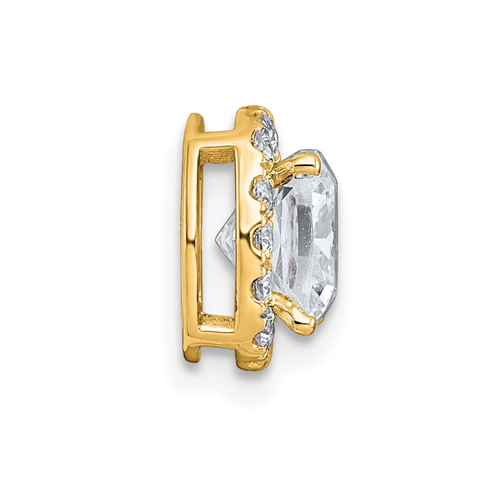 14k 1 3/4ct Cert Lab Grown Diamond VS+ F+ Cushion Comp Halo Chain Slide