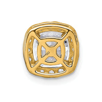 14k 1 3/4ct Cert Lab Grown Diamond VS+ F+ Cushion Comp Halo Chain Slide