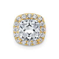 14k 1 3/4ct Cert Lab Grown Diamond VS+ F+ Cushion Comp Halo Chain Slide