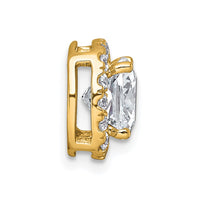 14k 2 1/3ct Cert Lab Grown Diamond VS+ F+ Cushion Comp Halo Chain Slide
