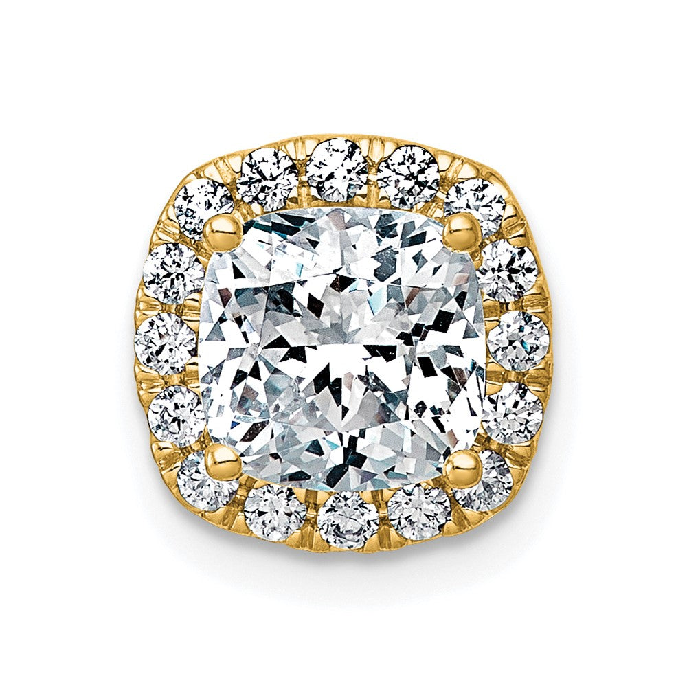 14k 2 1/3ct Cert Lab Grown Diamond VS+ F+ Cushion Comp Halo Chain Slide