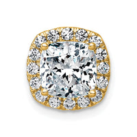 14k 2 1/3ct Cert Lab Grown Diamond VS+ F+ Cushion Comp Halo Chain Slide