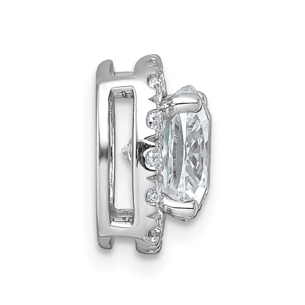 14kw 3ct Cert Lab Grown Diamond VS+ F+ Cushion Comp Halo Chain Slide