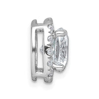 14kw 3ct Cert Lab Grown Diamond VS+ F+ Cushion Comp Halo Chain Slide