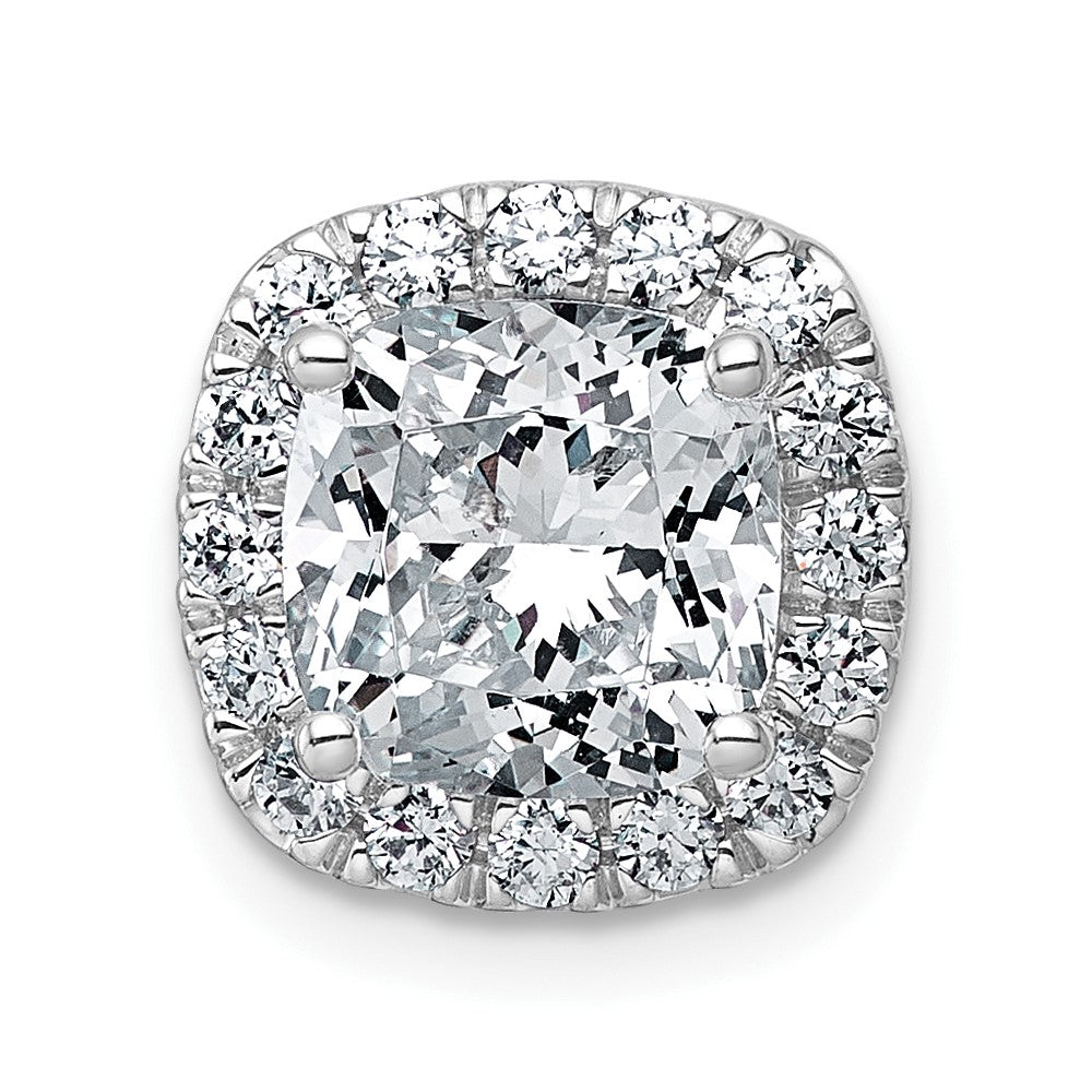 14kw 3ct Cert Lab Grown Diamond VS+ F+ Cushion Comp Halo Chain Slide