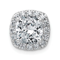 14kw 3ct Cert Lab Grown Diamond VS+ F+ Cushion Comp Halo Chain Slide