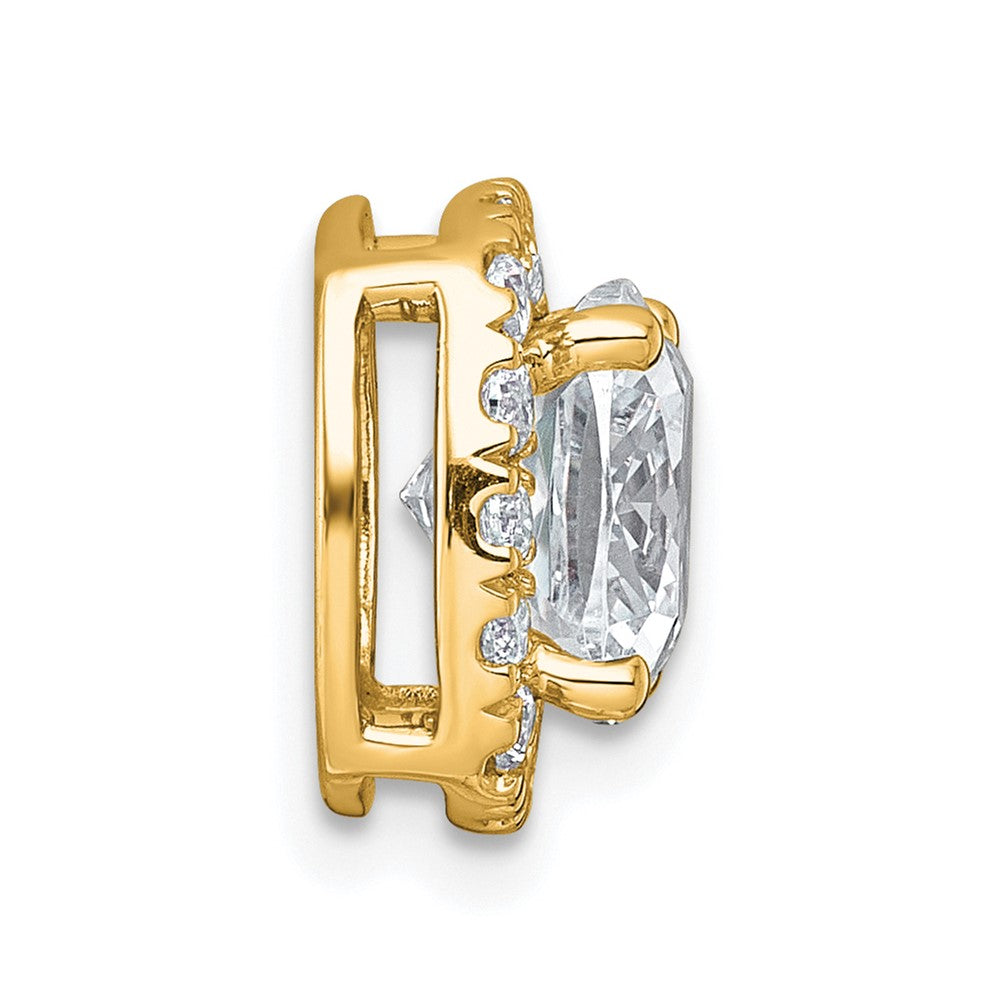 14k 3ct Cert Lab Grown Diamond VS+ F+ Cushion Comp Halo Chain Slide