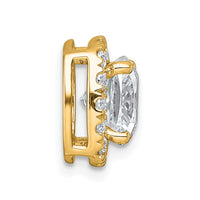 14k 3ct Lab Grown Diamond VS+ F+ Cushion Comp Halo Chain Slide