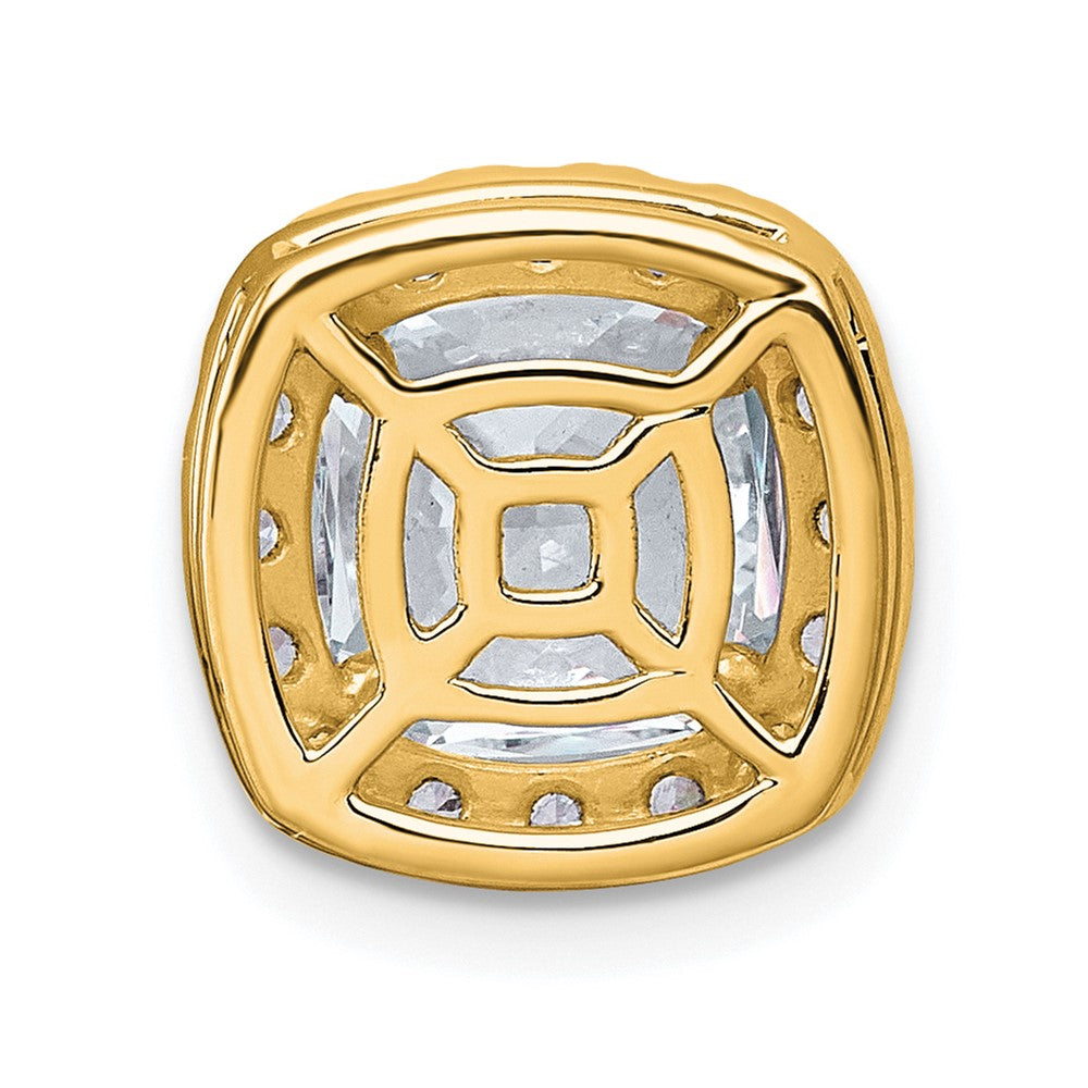 14k 3ct Lab Grown Diamond VS+ F+ Cushion Comp Halo Chain Slide