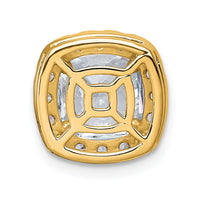 14k 3ct Lab Grown Diamond VS+ F+ Cushion Comp Halo Chain Slide