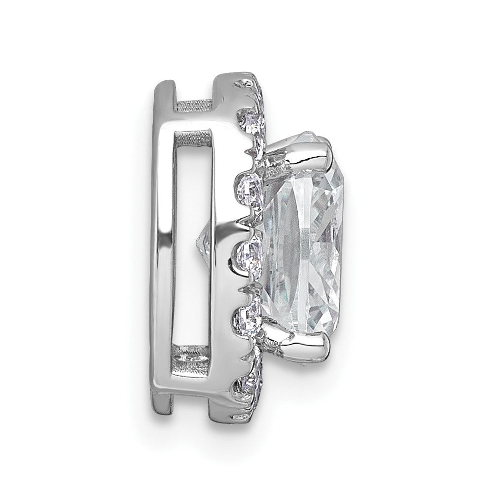 14kw 3 1/2ct Lab Grown Diamond VS+ F+ Cushion Comp Halo Chain Slide
