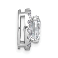 14kw 3 1/2ct Lab Grown Diamond VS+ F+ Cushion Comp Halo Chain Slide