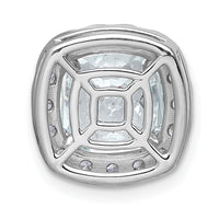 14kw 3 1/2ct Lab Grown Diamond VS+ F+ Cushion Comp Halo Chain Slide