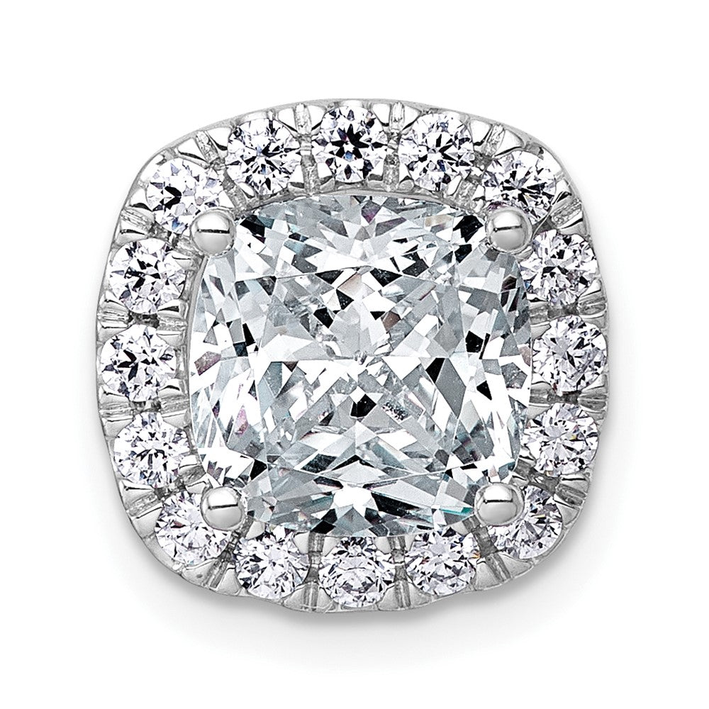 14kw 3 1/2ct Lab Grown Diamond VS+ F+ Cushion Comp Halo Chain Slide