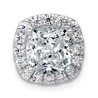 14kw 3 1/2ct Lab Grown Diamond VS+ F+ Cushion Comp Halo Chain Slide