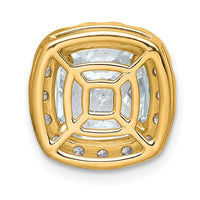 14k 3 1/2ct Cert Lab Grown Diamond VS+ F+ Cushion Comp Halo Chain Slide