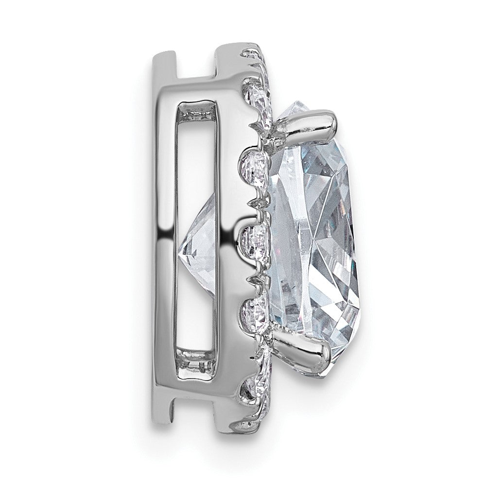 14kw 4 5/8ct Cert Lab Grown Diamond VS+ F+ Cushion Comp Halo Chain Slide