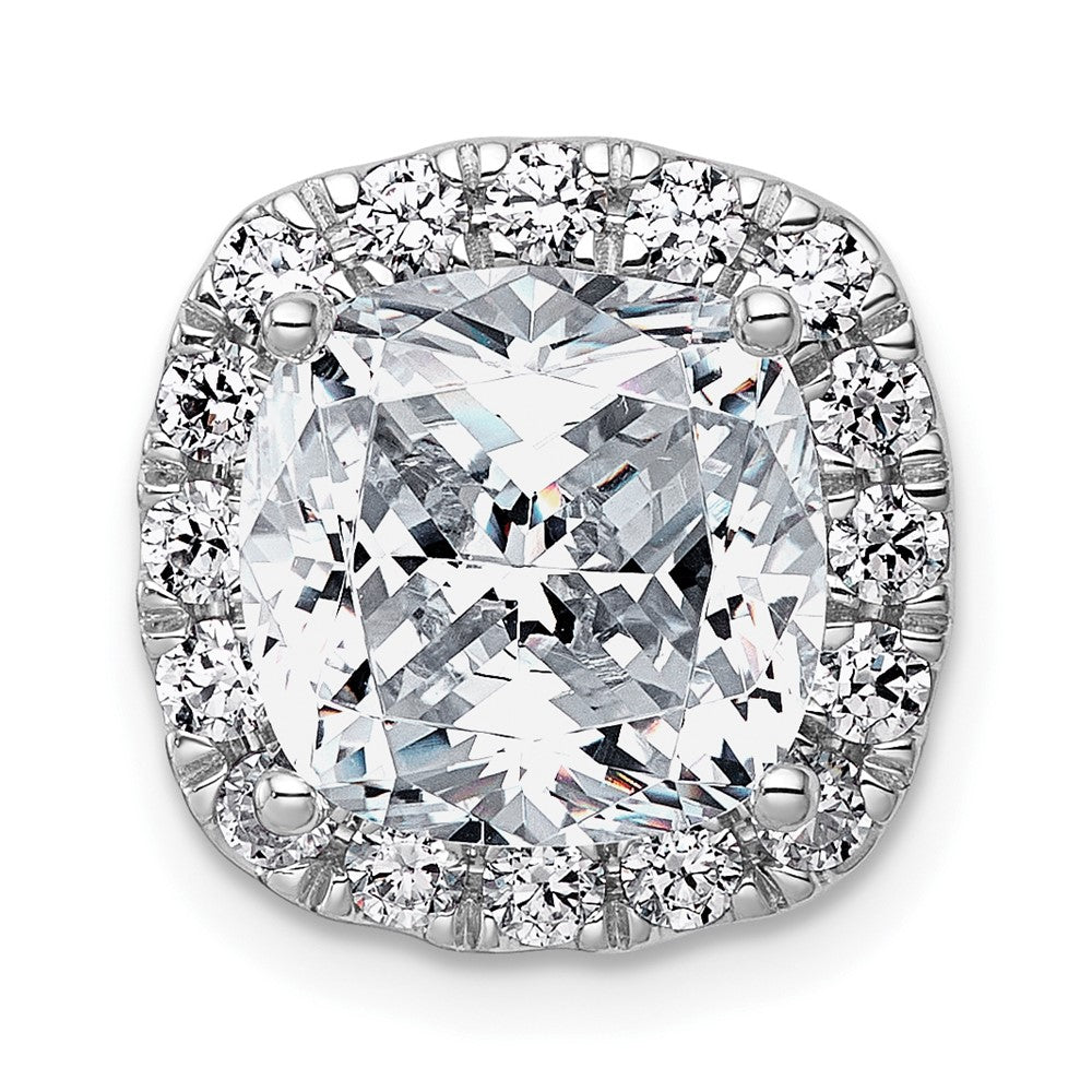 14kw 4 5/8ct Cert Lab Grown Diamond VS+ F+ Cushion Comp Halo Chain Slide
