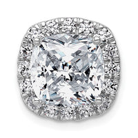 14kw 4 5/8ct Cert Lab Grown Diamond VS+ F+ Cushion Comp Halo Chain Slide