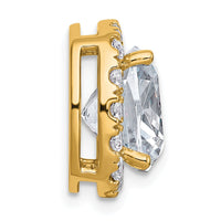 14k 4 5/8ct Lab Grown Diamond VS+ F+ Cushion Comp Halo Chain Slide