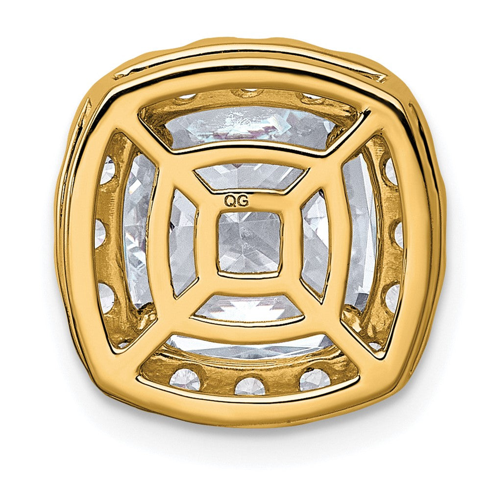 14k 4 5/8ct Lab Grown Diamond VS+ F+ Cushion Comp Halo Chain Slide