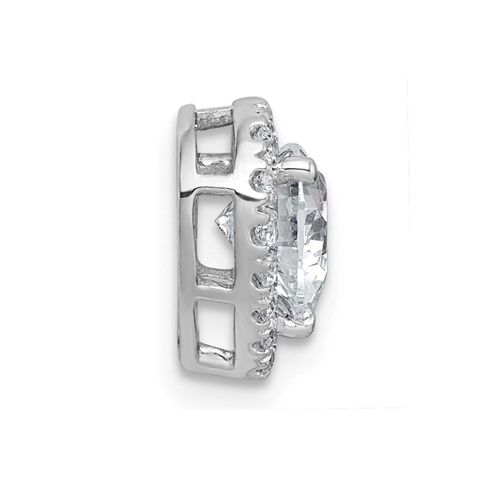 14kw 1 1/5ct Cert Lab Grown Diamond VS+ F+ Heart Comp Halo Chain Slide