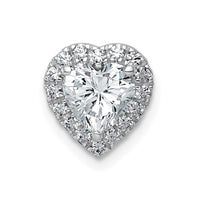 14kw 1 1/5ct Cert Lab Grown Diamond VS+ F+ Heart Comp Halo Chain Slide