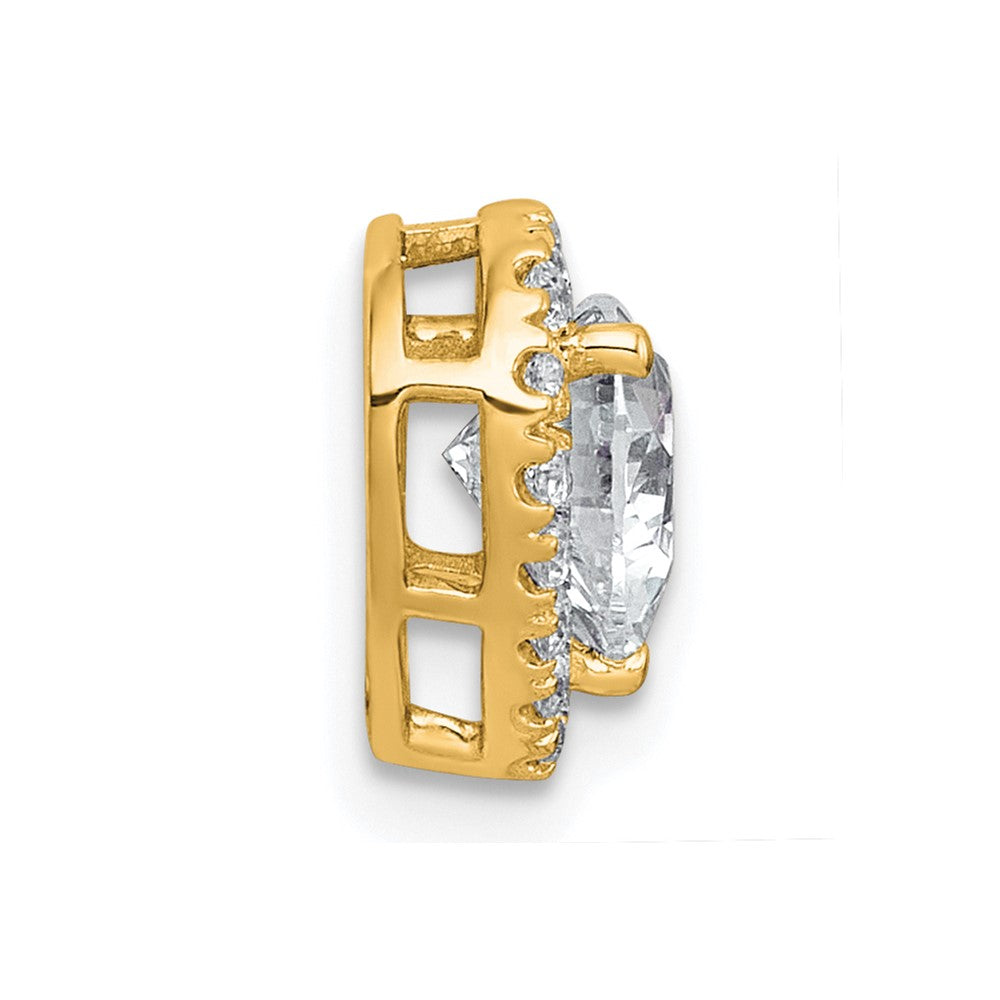 14k 1 1/5ct Lab Grown Diamond VS+ F+ Heart Comp Halo Chain Slide