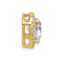 14k 1 1/5ct Lab Grown Diamond VS+ F+ Heart Comp Halo Chain Slide
