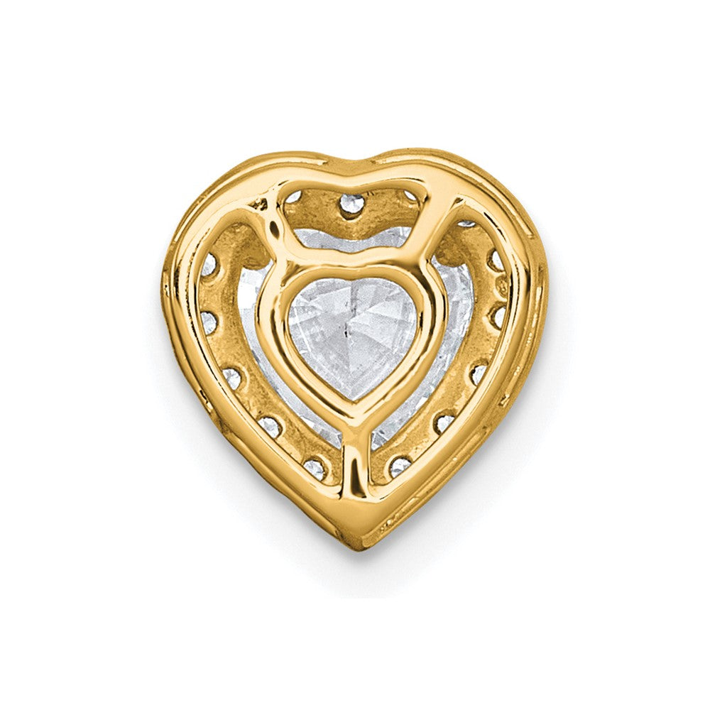 14k 1 1/5ct Lab Grown Diamond VS+ F+ Heart Comp Halo Chain Slide