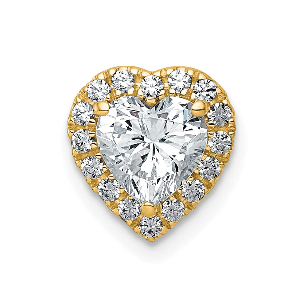 14k 1 1/5ct Lab Grown Diamond VS+ F+ Heart Comp Halo Chain Slide