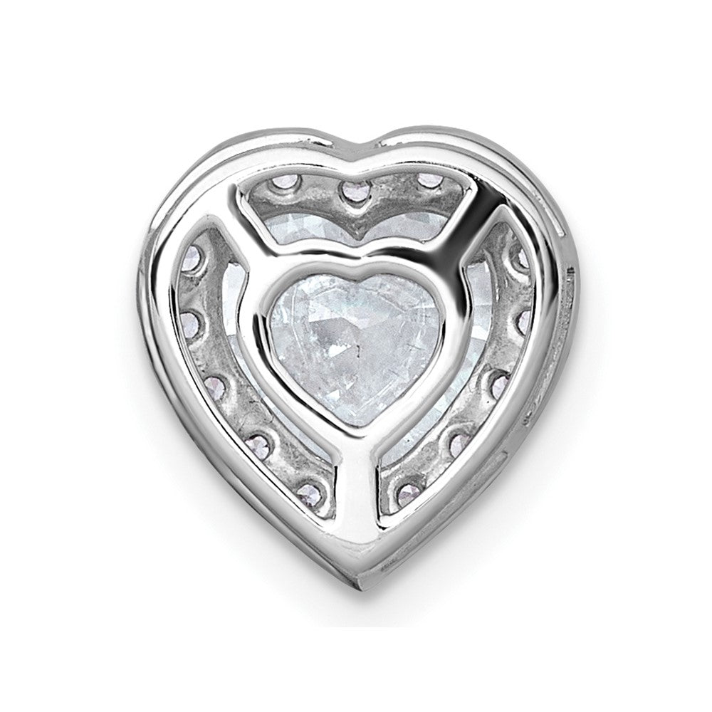 14kw 1 3/4ct Lab Grown Diamond VS+ F+ Heart Comp Halo Chain Slide