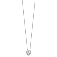 14kw 1 3/4ct Cert Lab Grown Dia VS/SI+ G+ Heart Comp 18in Halo Necklace
