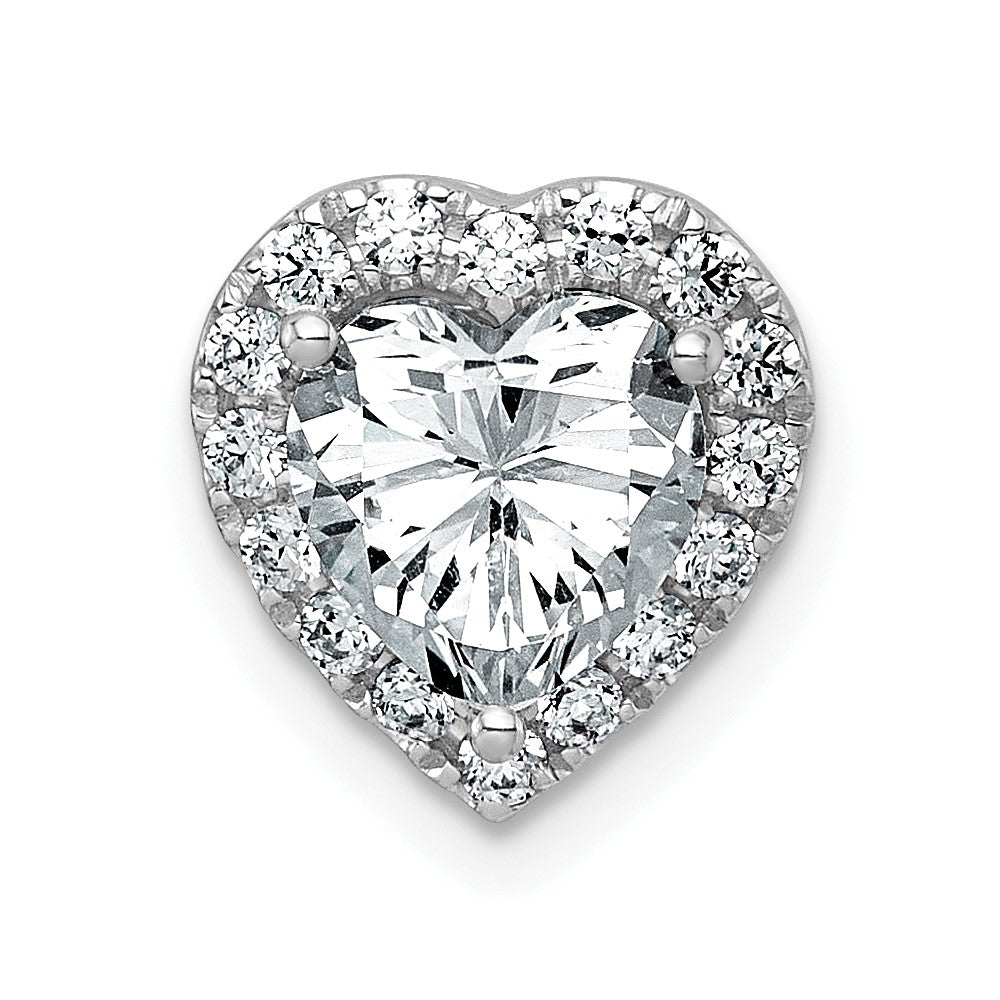 14kw 1 3/4ct Lab Grown Diamond VS+ F+ Heart Comp Halo Chain Slide