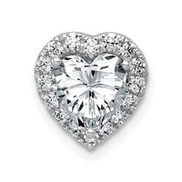 14kw 1 3/4ct Lab Grown Diamond VS+ F+ Heart Comp Halo Chain Slide