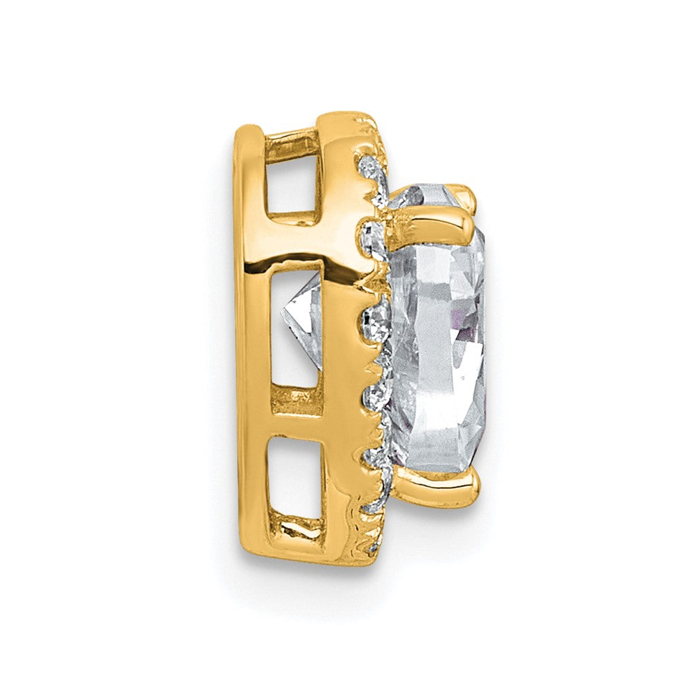 14k 1 3/4ct Lab Grown Diamond VS+ F+ Heart Comp Halo Chain Slide